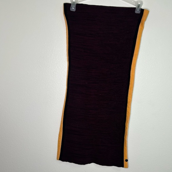 Scotch & Soda Dresses & Skirts - Scotch & Soda burgundy and yellow stripe ribbed sweater skirt